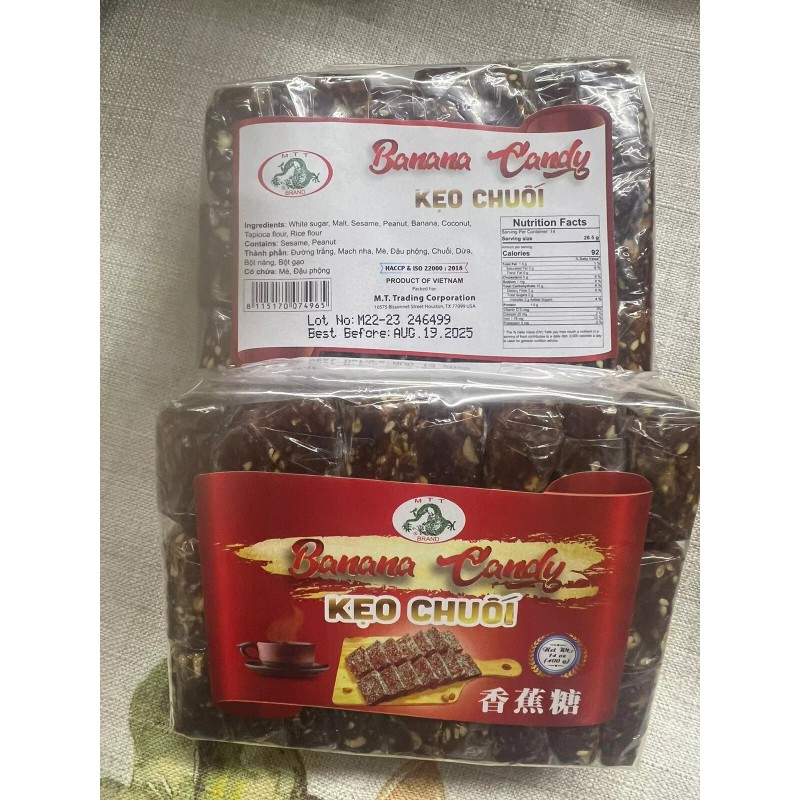 MTT Vietnamese Banana Candy Keo Chuoi 14oz(400gram) -- Product of