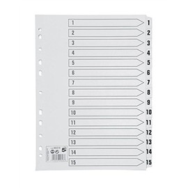 5 Star Office Index 150gsm Card with Mylar Tabs 1-15 A4 White