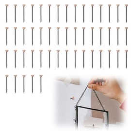 ZHEJIA Brass Nails, Round Head (Set of 50), For Wall Hanging Hooks, Picture Frame, Hooks, Decorative Nails, Hanging Kit, Ideal for Various Decorations, Nails, Nails, Nails, Nails, Nominal Diameter