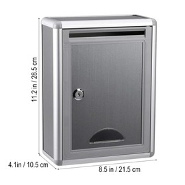 Toddmomy Suggestion Box Drop Box Lock Wall Mount for Office Customer Center School Hotel Home Business Aluminum Alloy Ballot Box Letter Box Complaint Box