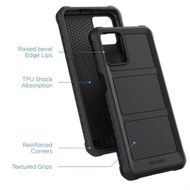 Encased Rugged Belt Case for Moto G Power 5G 2023, Full Body Protective Case with Tempered Screen Protector and Holster Clip (Black)