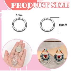 TOAOB 1000pcs Silver Alloy Open Rings 10mm with Open Tool for Jewelry Accessories DIY