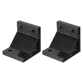sourcing map 2Pcs 90 Degree Angle Aluminum Profile Corner Brackets, Corner Brace Joint Connectors for 3060 Series (Black)