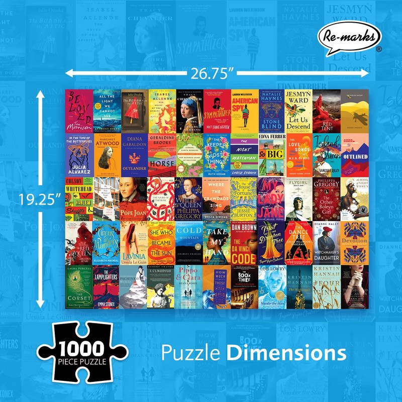 Re-marks Historical Fiction Book Collage Puzzle, 1,000-Piece Jigsaw Puzzle for