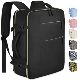 Capolo Travel Backpack for Women Men Waterproof Laptop Backpack Airlines Approved Carry On Backpack Bag Computer Bookbag for Business, Work, Traveling Fits 15.6 Inch Laptop(Black)