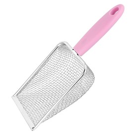 FOTOEVFC Stainless Steel Reptile Sand Substrate Scoop, 1Pc, Pink, 26.5x9.8cm/10.43x3.86inch, Cat Litter Scoop, Reptile Sand Substrate, 88 Count