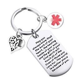 WSNANG EMT Gift Emergency Medical Technician Jewelry Paramedic Gift Medical Technician Gift (EMT Keychain)