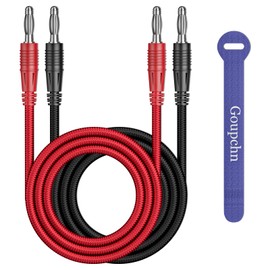 Goupchn 4mm Banana to Banana Plug Braided Test Leads Soft Test Cable Wire 6.56ft/2m for Electrical Testing 1000V 15A