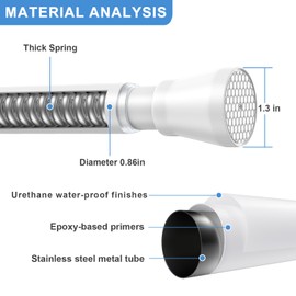 Shower Curtain Rod 43-73 Inch Adjustable Shower Rod White Tension Rod Spring Curtain Rod Rust Proof Shower Rods for Bathroom White Curtain Rods No Drilling