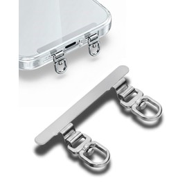 EMARINO Smartphone Strap Holder, 360° Rotation, 2 Point Support, Supports Charging Without Twisting, 2 Ports, 360° Rotation, Twist Resistant, Ultra Thin 0.02 inch (0.4 mm) Stainless Steel, Thin
