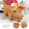 Holibanna Wicker Storage Basket Decorative Cute Pig Shaped Rattan Woven