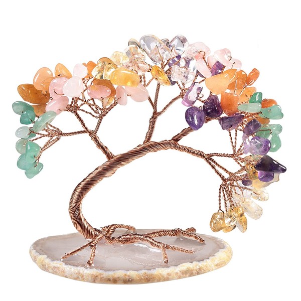Nupuyai Crystal Tree Feng Shui Gemstone Tree of Life, Lucky