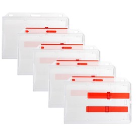 Set of 5 (5 Pieces) Hard Plastic Identity Card Holder for 2 Cards / Credit Cards / Bank Cards / Health Cards with Two Polycarbonate Sliders