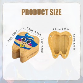 Tooth Fairy Box, Wooden Tooth Keepsake Box, Magnetic Tooth Holder, Cute First Tooth Storage Box, Tooth Shape, Birthday Souvenir Gift for Lost Teeth (Blue Eye Mask)