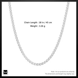 925 Sterling Silver 2.3 mm Heart Chain Necklace Size: 16 18 20 22 24 inch / 40 45 50 55 60 cm (18inch/45cm)