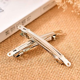 Egurs Metal Hair Clip Pack of 100 Silver French Hair Clip DIY Crafts Hair Bow Hair Accessories 5.8 cm