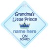 Grandma's Little Prince On Board Car Sign New Baby /