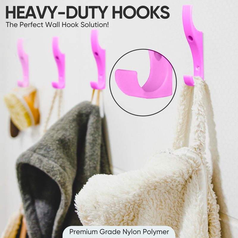 Toughook Original Unbreakable Hooks 10 Pack (Pink) Tough Heavy Duty