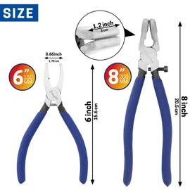 WISEPRO 2 Pcs Glass Breaking Pliers and Breaker Grozer Pliers Set, Glass Pliers with Rubber Tips Glass Cutting Tool Kit for Stained Glass Cutting Mosaics Breaking