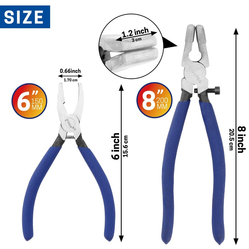 WISEPRO 2 Pcs Glass Breaking Pliers and Breaker Grozer Pliers