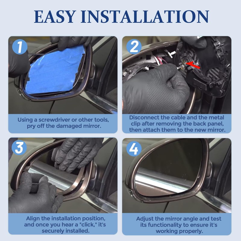 Driver Left Side Mirror Glass - Compatible with VW Vehicles