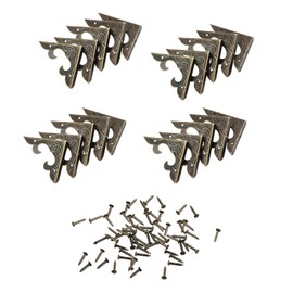 20 Pieces Metal Furniture Corners Protectors, Vintage Bronze Book Corner Protectors, Wooden Box Corner Edge Covers with Screws for Jewelry Box, Desk, Cabinet