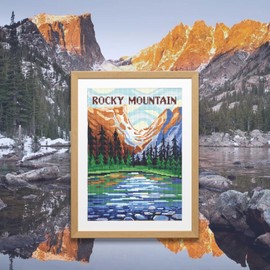 Neopalette Diamond Painting Kits for Adults, Art and Craft, Full Drill Diamond Painting Abstract and Ornaments, DIY 5D Diamond Art Craft (Rocky Mountain)