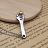 GMXLin Men Tool Wrench Cremation Spanner Gold Heart Urn Necklace