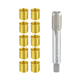 X AUTOHAUX Outer/Universal Spark Plug Thread Repair Tools with M14x1.25 Inserts and M16x1.25 Tap/Durable/Metal / 1 Set/Gold Tone