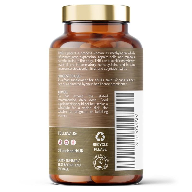 TMG (Trimethylglycine) - 120 x 600mg Capsules - for Optimal