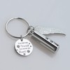 DAIFFUNE Cylinder Urn Keychain for Ashes Pet Cremation Keychain Dog