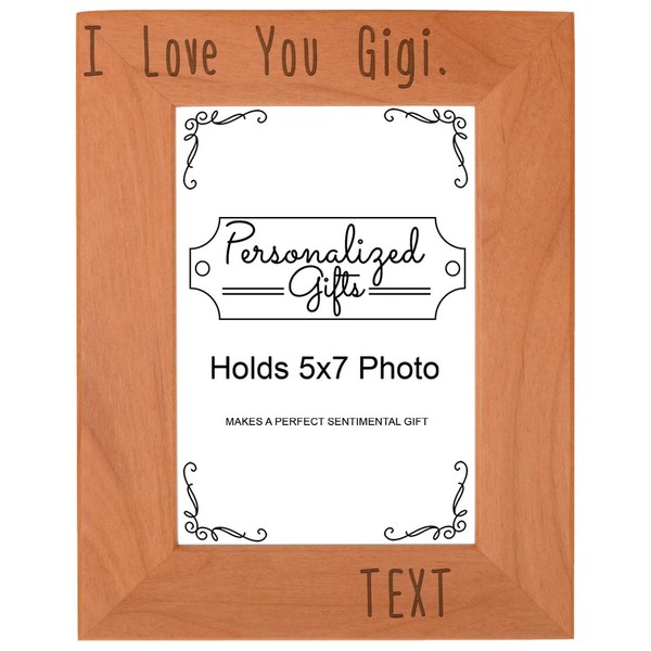 I Love You Gigi Love [Custom Name]Personalized Wood Engraved 5x7
