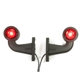 2 x LED Rubber Side Light 12 V 24 V with E-mark Position Light Car Truck Car Caravan Car Lamp Light White Red Square Short