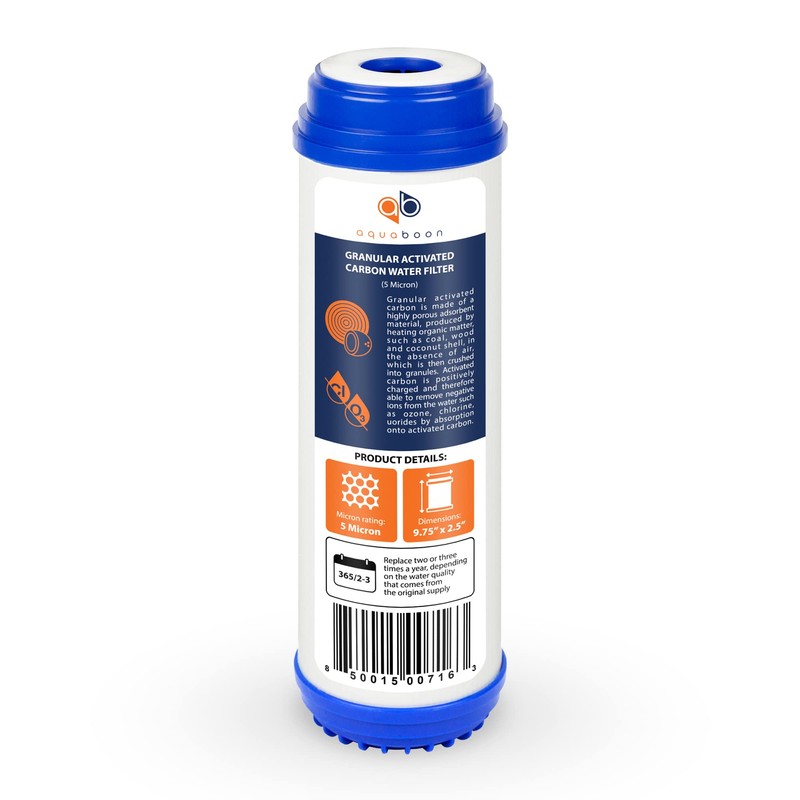 Aquaboon 5 Micron 10 x 2.5 Granular Activated Carbon Water