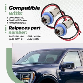 2 Set Rear License Plate Light Socket with Wiring Plug Harness for 2004-2021 F150 2006-2010 Explorer 1998-2011 Ranger Rear Tail Lamp Plug and Pigtail Harness Replace F81Z-13411-AA AL8Z-13411-B