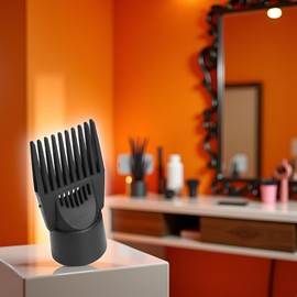 Black Universal Hairdressing Salon Comb Nozzle - Plastic Blow Comb for Straightening, Detangling Fine, Curly, Natural Hair