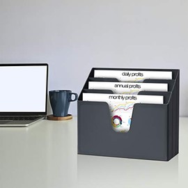Acrimet organizador fólder de triple archivo horizontal (color negro)