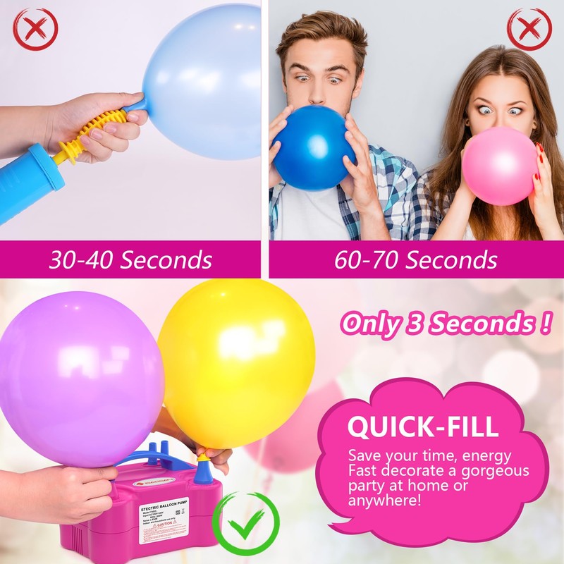 IDAODAN Electric Balloon Pump, Portable Electric Balloon Blower Machine Balloon