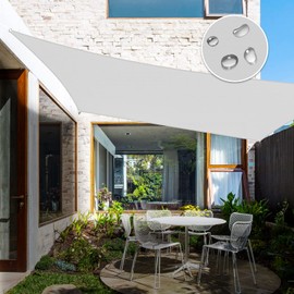 Windscreen4less Rectangle Light Gray 9'x17' Waterproof Sun Shade Sail Canopy Cover UV Blockage for Pergola Patio Deck Balcony Yard Outdoor