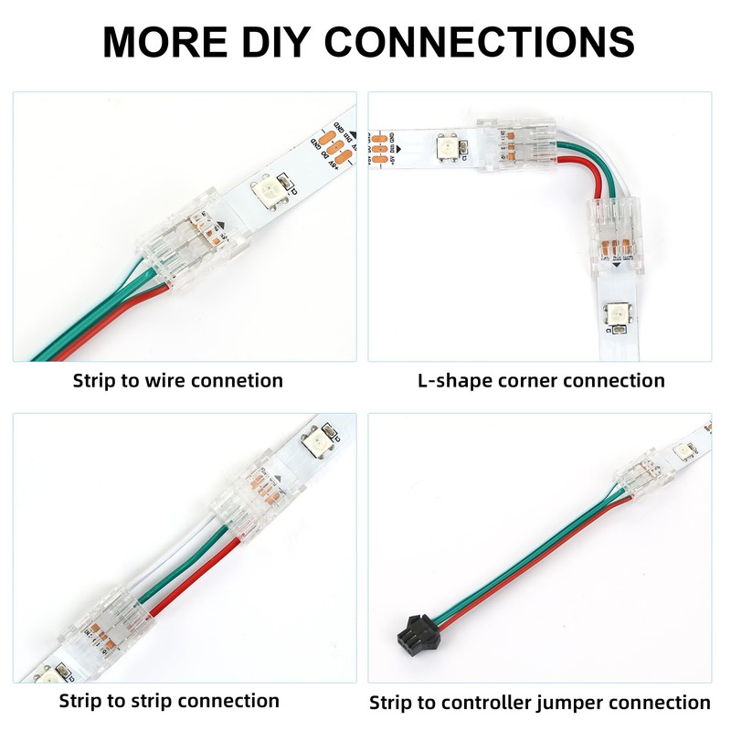 SVIANG 25 Packs 3 Pin 10mm LED Strip Connector -