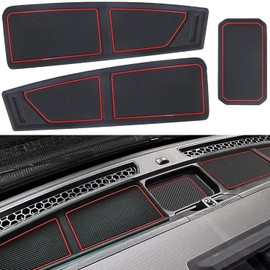 LOCOY Dash Cover Tray for Ford Bronco Accessories 2021 2022 2023 2024 2025 2026, Dashboard Mat, Anti-Slip Silicone Insert, Anti Dust Interior, Dash Pad Liner for Bronco 2/4-Door (3pcs, Red Trim)