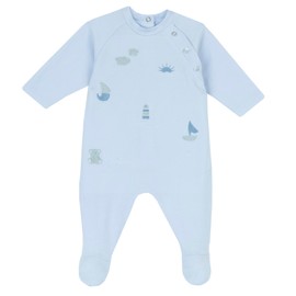 Chicco, Baby Romper with Comfortable Button Placket, Soft Cotton, Machine Washable, Baby Clothes 0-24 Months, Designed in Italy, Light Blue (1)