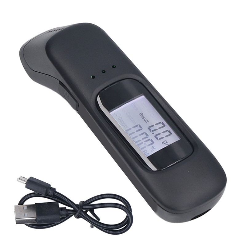 Breathalyzer Black Portable Mini Dustproof High Accuracy Rechargeable Blowing Special
