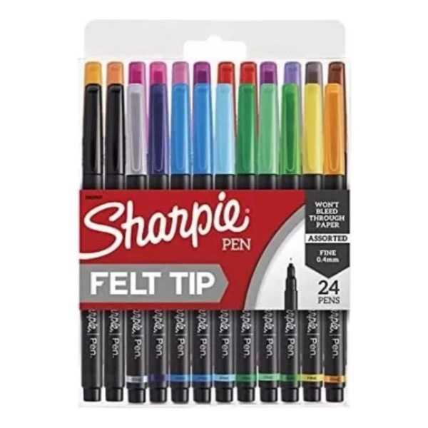 Sharpie Bolígrafos Sharpie Art, Punta Fina, Colores Surtidos, 24 Uni