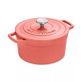 Martha Stewart 4 Quart Pink Speckled Cast Iron Dutch Oven