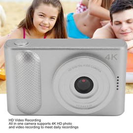 Compact Camera, 48MP HD Portable Digital Camera Scratch Resistant 2.4 Inch TFT Screen for Vlogging (Silver)