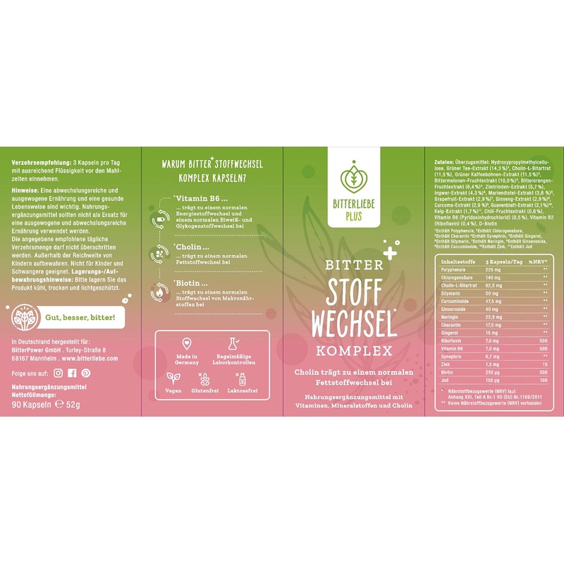 BitterLiebe® Plus Bitter Metabolism Complex - Metabolism Tablets with Bitter