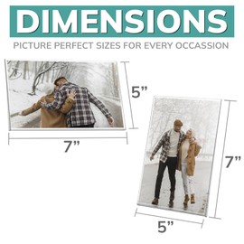 pbf 3-Pack 5x7 & 3-Pack 7x5 Magnetic Picture Frames for Refrigerator | Clear Magnetic Acrylic Frames | Magnetic Photo Holders for Fridge, Locker, Photo Board, Art Display, Sign Holder | pbf PHOTO BOOTH FRAMES