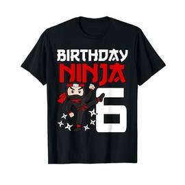 Birthday Ninja 6th Birthday Japan Boys Kids Ninja Party T-Shirt