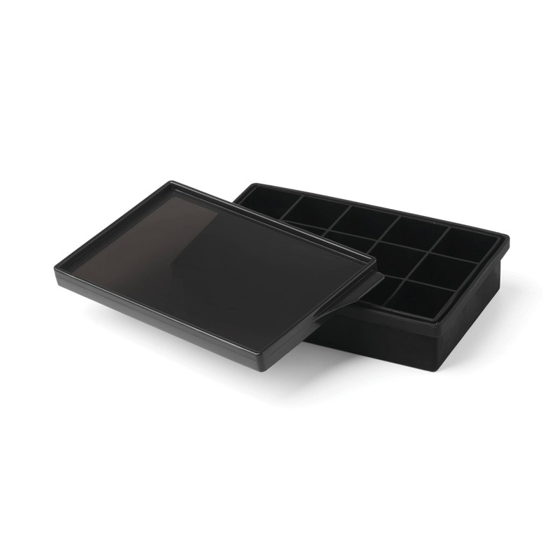 Cambridge 9468IMTW 15-Cube Black Silicone Ice Mold With Lid